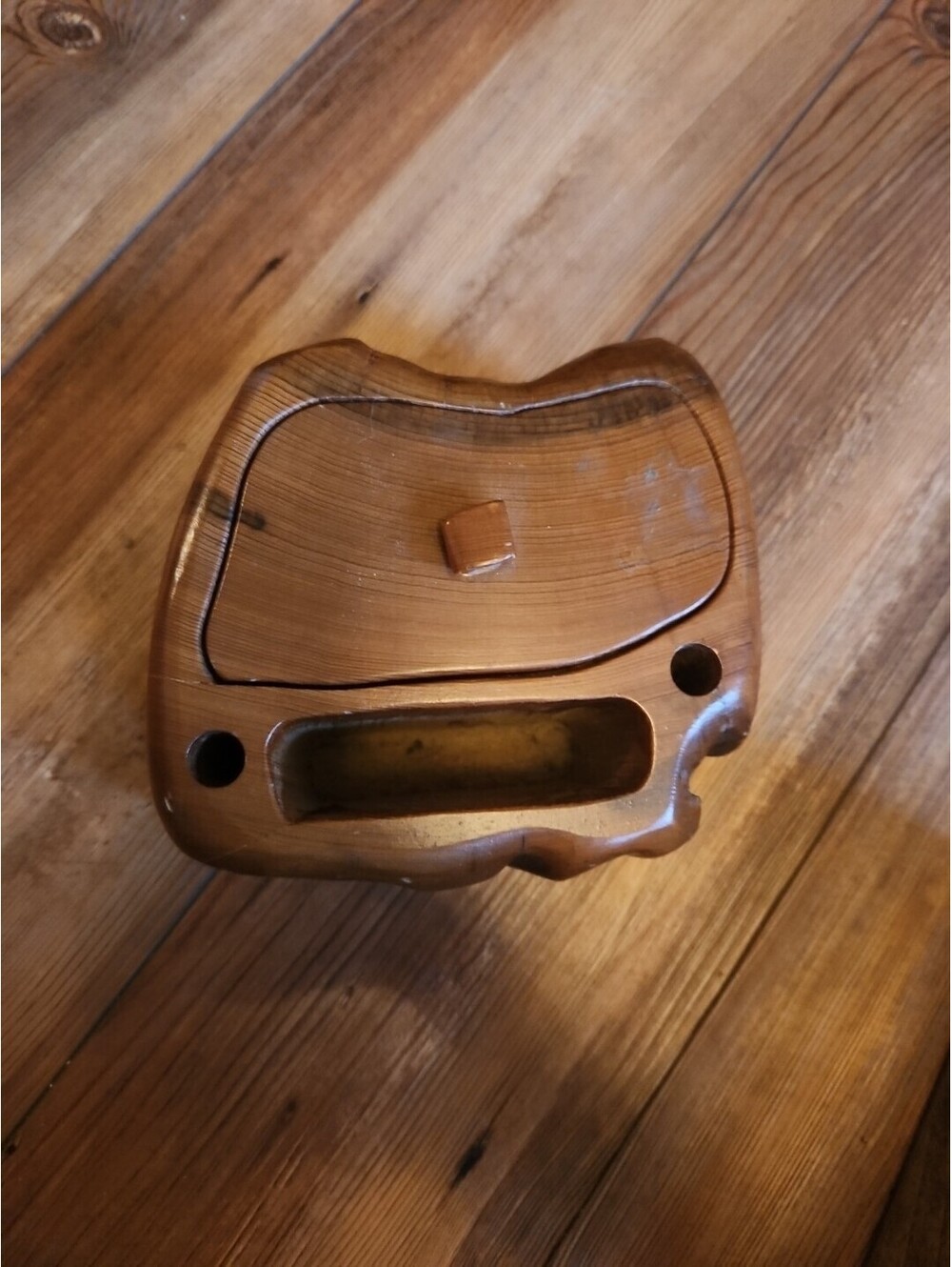 Vtg Rolodex Wood Desk Organizer Caddy Pen, Card, Trinket, Stash Box Cypress!.